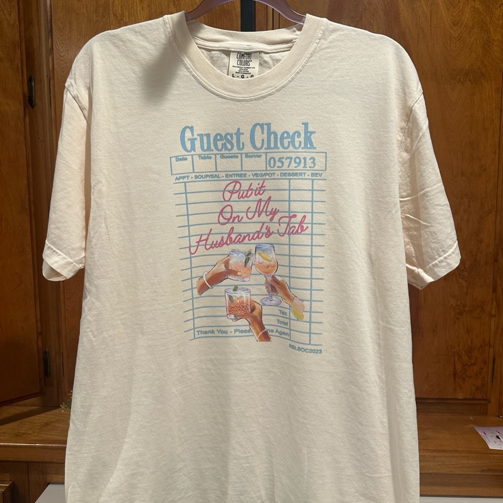 Cream Graphic Tee “Put it on my husband’s tab” Comfort Colors - Picture 5 of 5